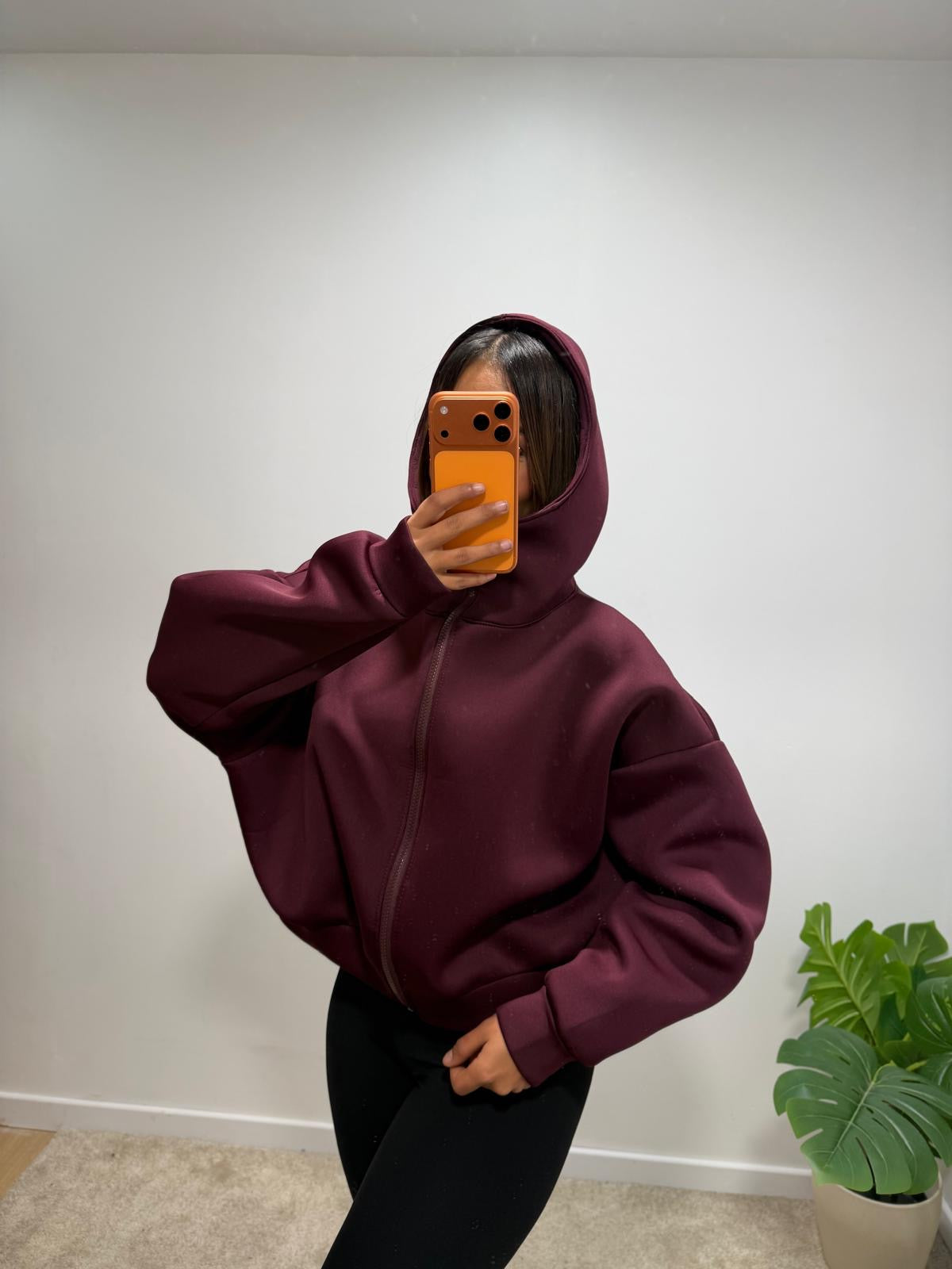 Sweat zippé oversize à capuche AMORA