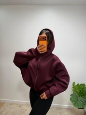 Sweat zippé oversize à capuche AMORA