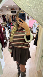 Pull LANAYA marinière (Marron)