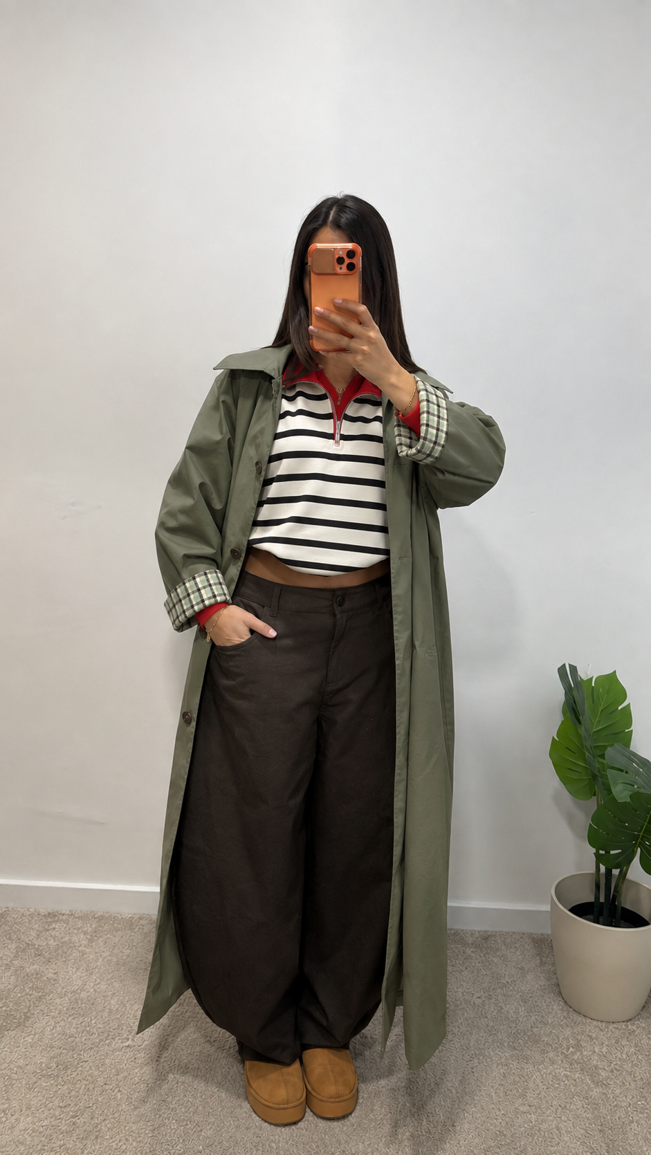 Trench long oversize ISSMARA revers contrastés
