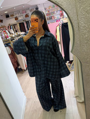 Ensemble Oversize à carreaux Loane