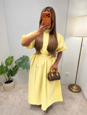 Robe chemise longue manches bouffantes CILIA