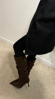 Bottes en suédine effet bouffante a talons MIRA