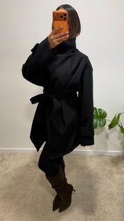 Veste à Col Haut et Ceinture LEÏLA