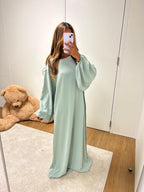 Robe Manche Ballon vert d’eau