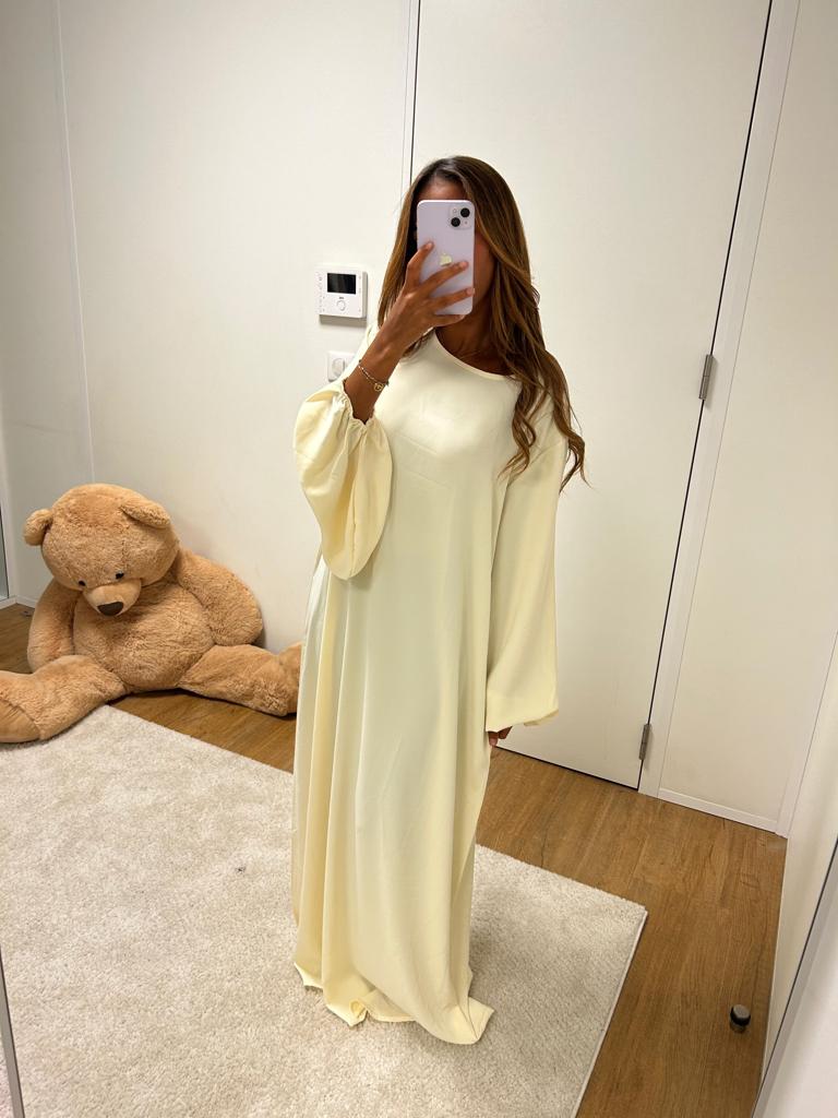 Abaya Manche Ballon beige
